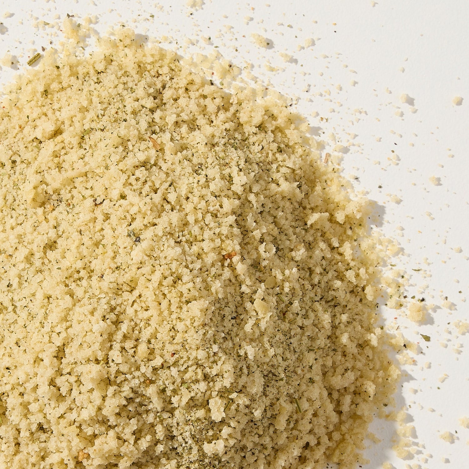 Italian Seasoned Panko Breadcrumbs Alone on White Background