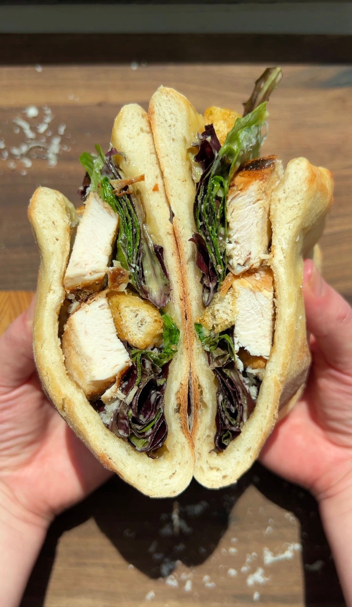 Chicken Caesar Salad Pizza Sandwich