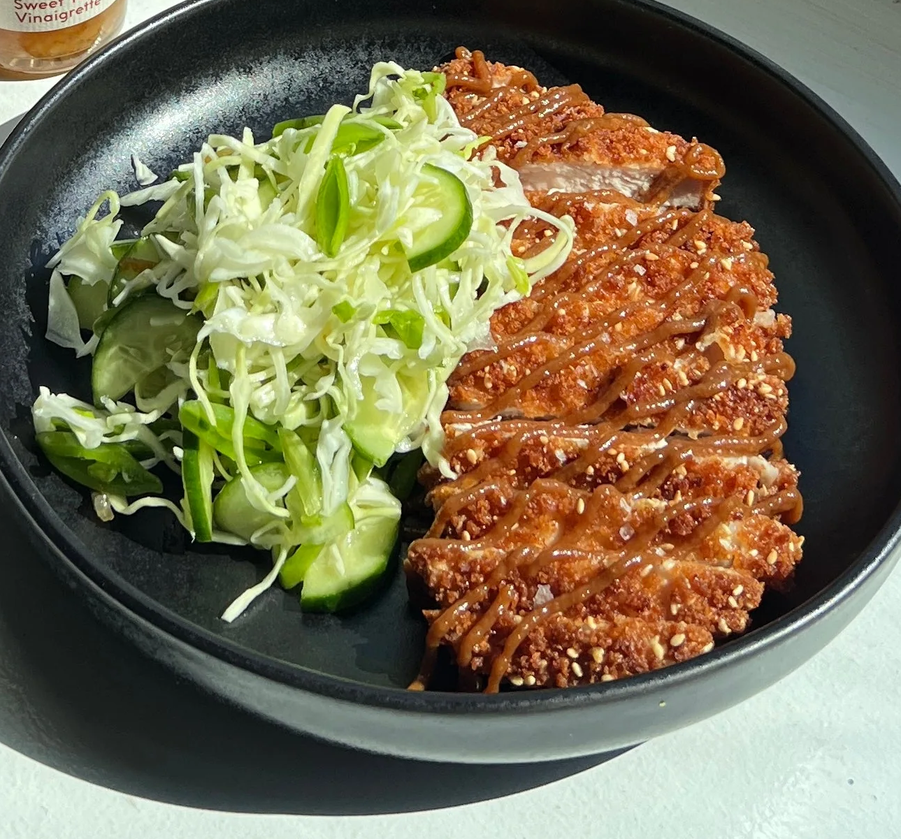 Pork Tonkatsu with Snap Pea & Cabbage Salad