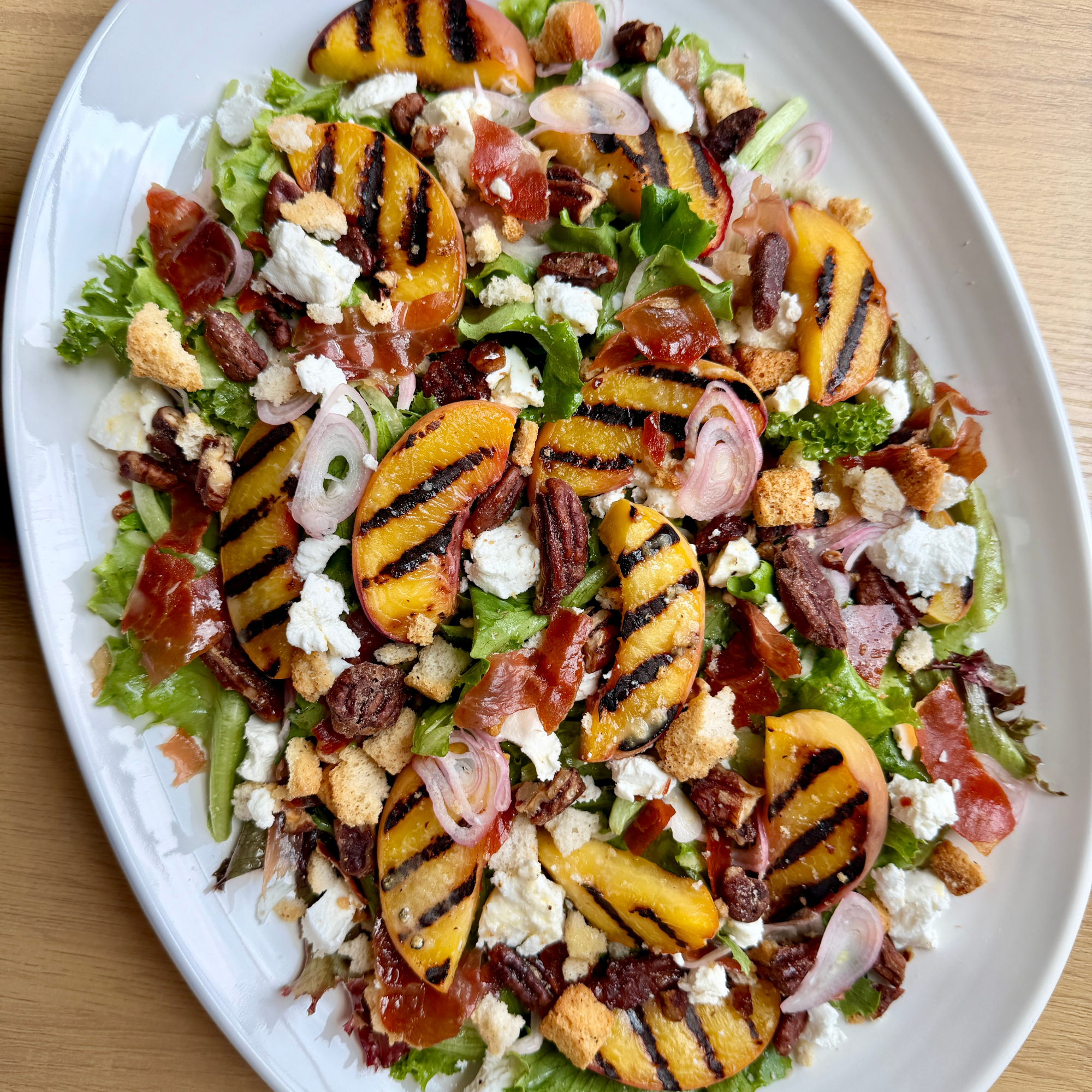 Grilled Peach Salad with Grilled Lemon Vinaigrette