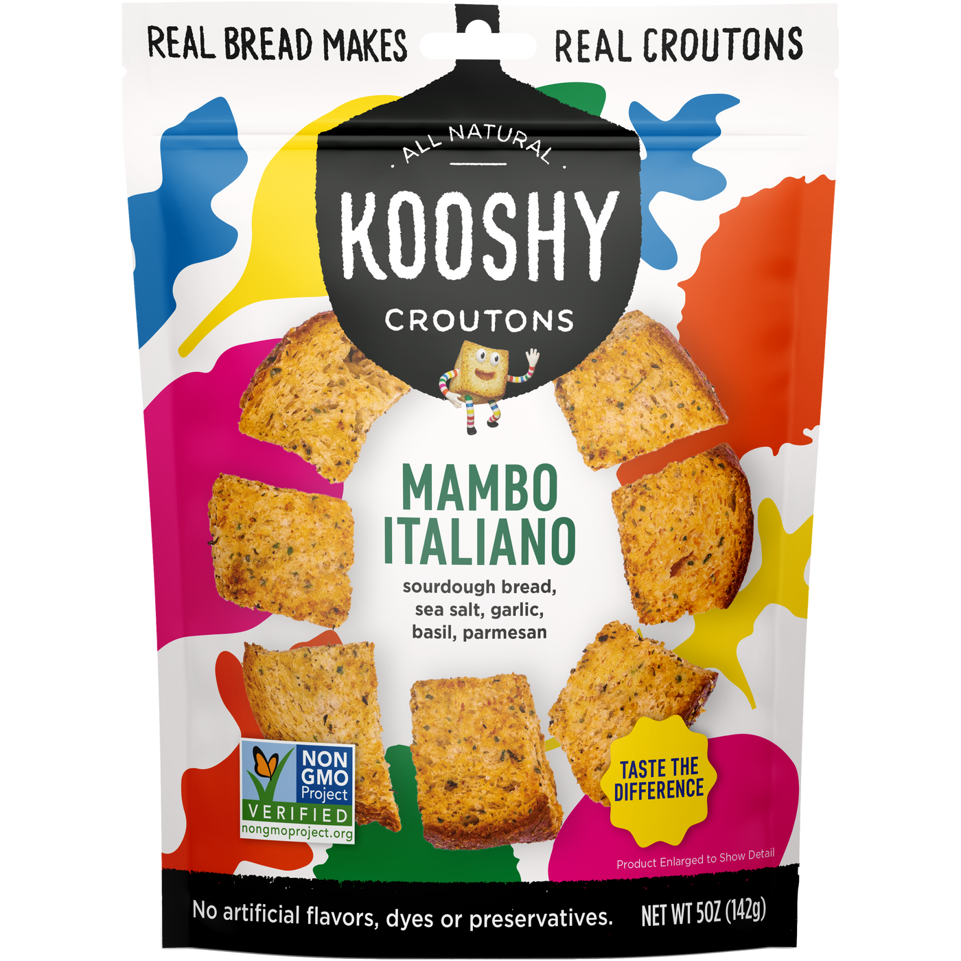 Package of Kooshy Croutons' Mambo Italiano flavor.