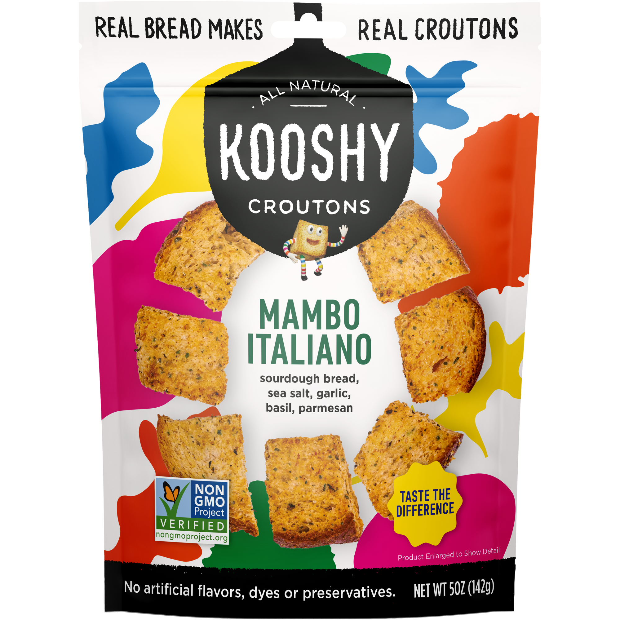 Package of Kooshy Croutons' Mambo Italiano flavor.